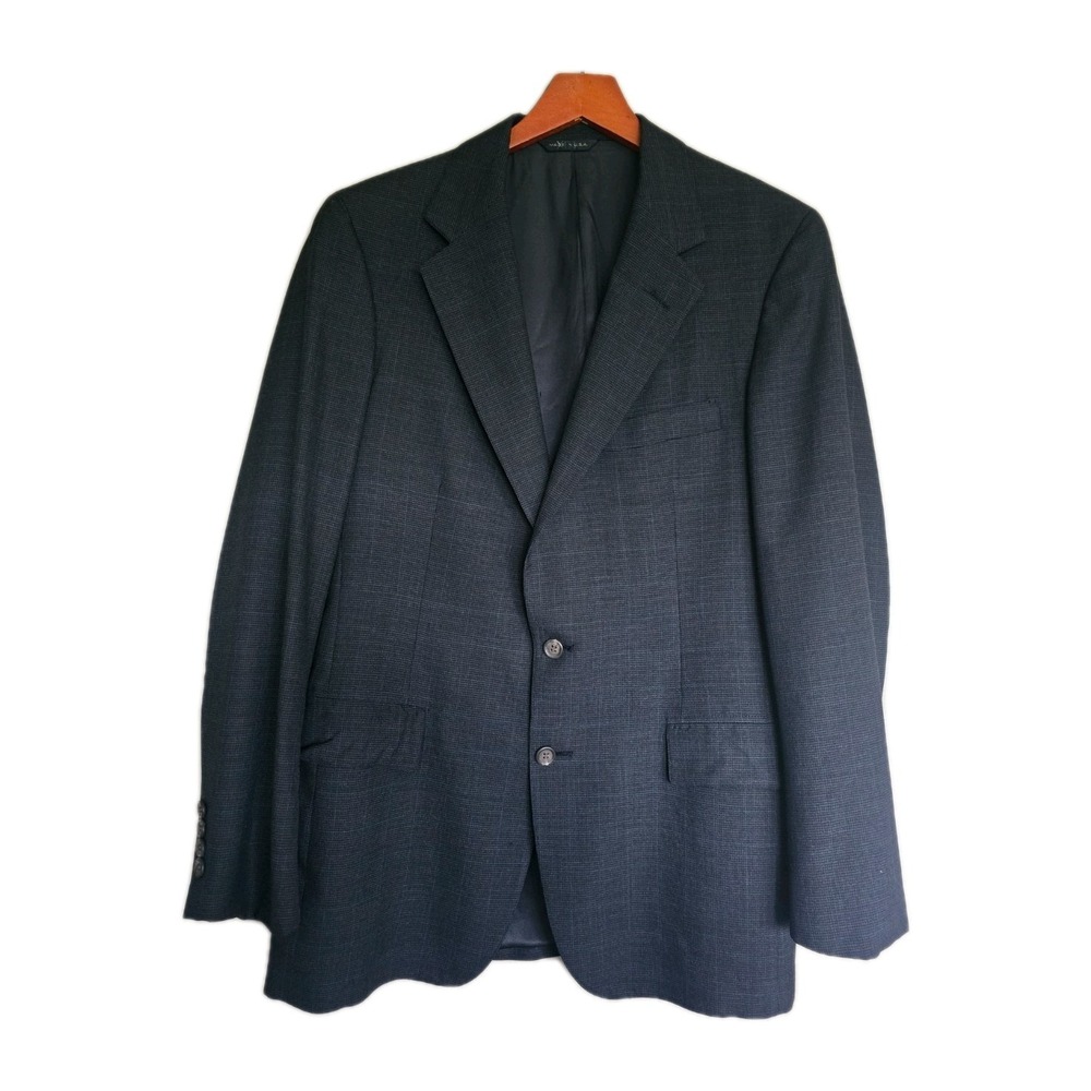 Vintage Polo University Club Ralph Lauren Blazer Jacket Size 40R Gray Blue Wool